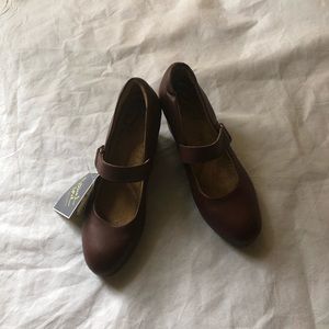 Thom Mc An Mary Jane Wedges Heels Shoes Brown 7.5